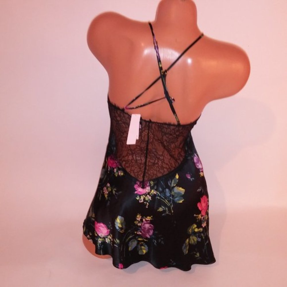 Victoria Secret Lingerie Chemise Slip XS Black Floral Lace Luxe Collection New W - Picture 6 of 8